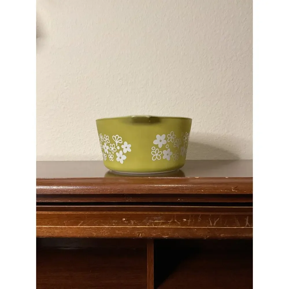 Vintage spring blossom crazy daisy Pyrex 1qt 473 casserole DISHWASHER DAMAGED